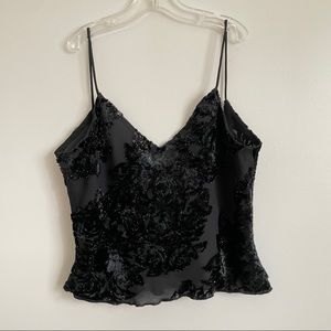 Vintage black velvet tank top